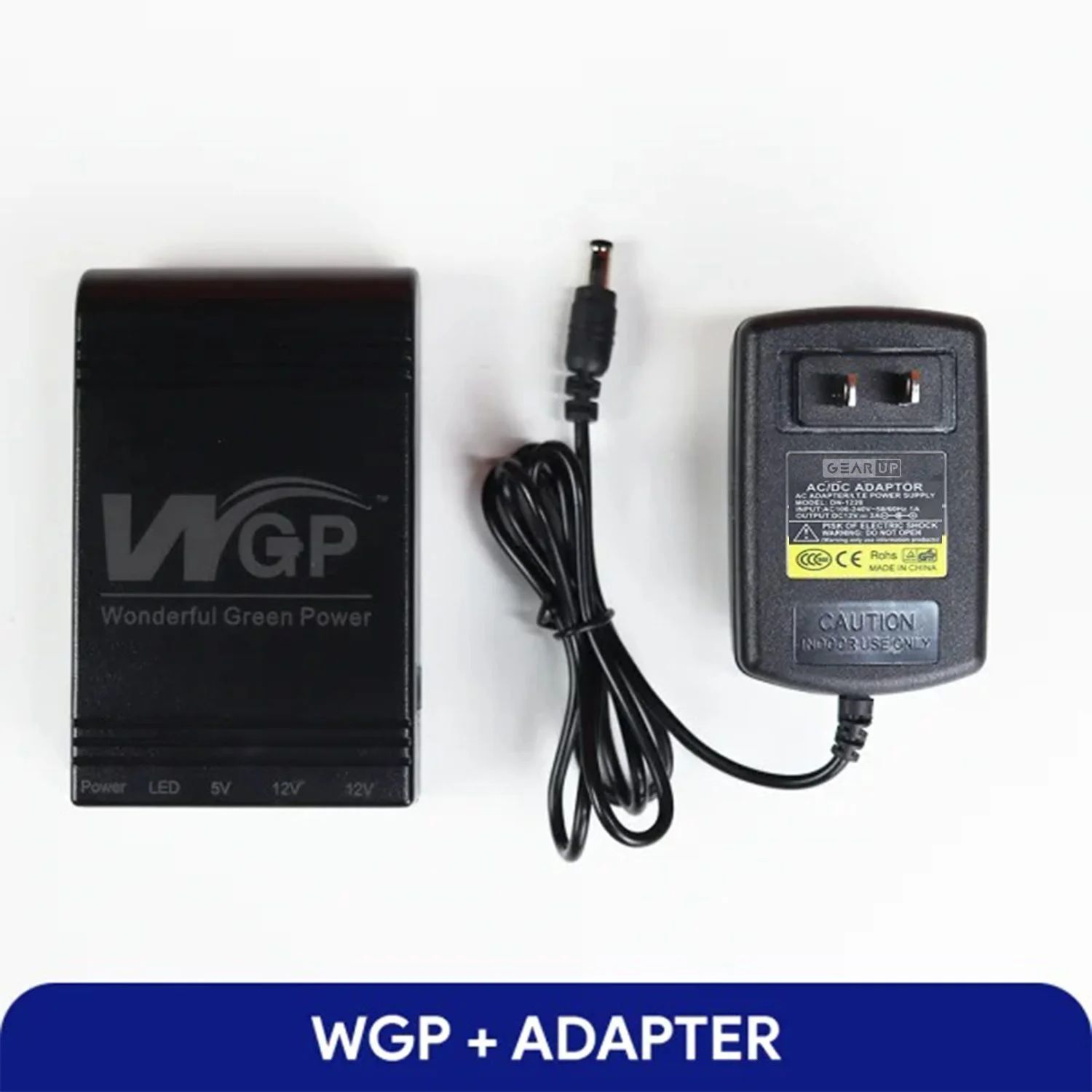 WGP mini UPS (10400mAh) + GearUP 12V/2A Adapter COMBO - 5/9/12 Volt